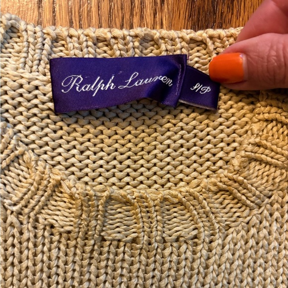 Ralph Lauren Purple Label Women’s Petite 100% Cotton Sweater Vintage Luxury Knit - Picture 3 of 7